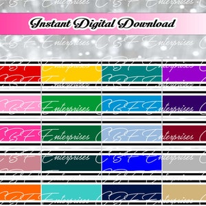 20 Color Bundle - Tailless Stripe  -  Cheer Bow Graphic Digital Download - Sublimation Template File