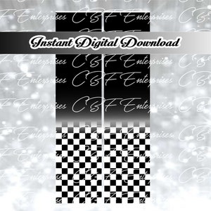 Black White Checker Cheer Bow Sublimation Graphic Digital Download