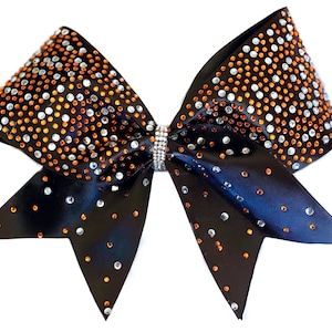 Satin & Rhinestone Cheer Bow - all satin colors available - Team Discounts