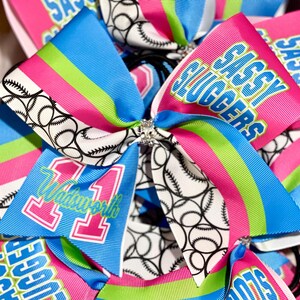 Custom Softball Bow Personalized - you choose custom colors - TEAM DISCOUNTS