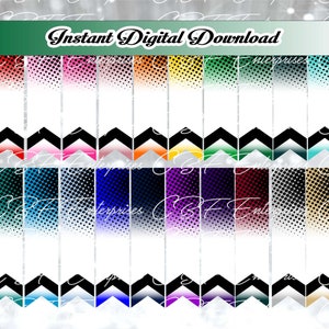 20 Color Bundle - Matrix Ombre -  Cheer Bow Graphic Digital Download - Sublimation Template File