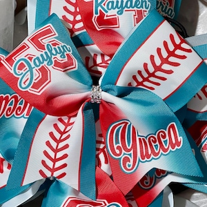 Custom Softball Bow Personalized - you choose custom colors - TEAM DISCOUNTS