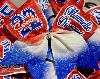 Custom Softball Logo Bow – Personalized Team Colors
