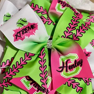Custom Softball Bow Personalized - you choose custom colors - TEAM DISCOUNTS