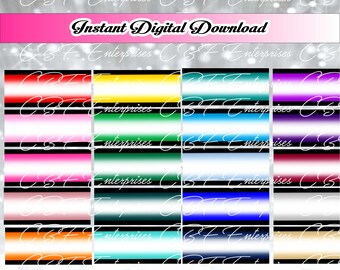 20 Color Bundle - Tailless Ombre Border - Cheer Bow Grafik Digitaler Download - Sublimationsvorlagendatei