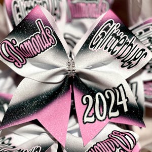 Custom Sublimated Personalized Ombre Cheer Bow - designed with your team colors - TEAM DISCOUNTS AVAILABLE