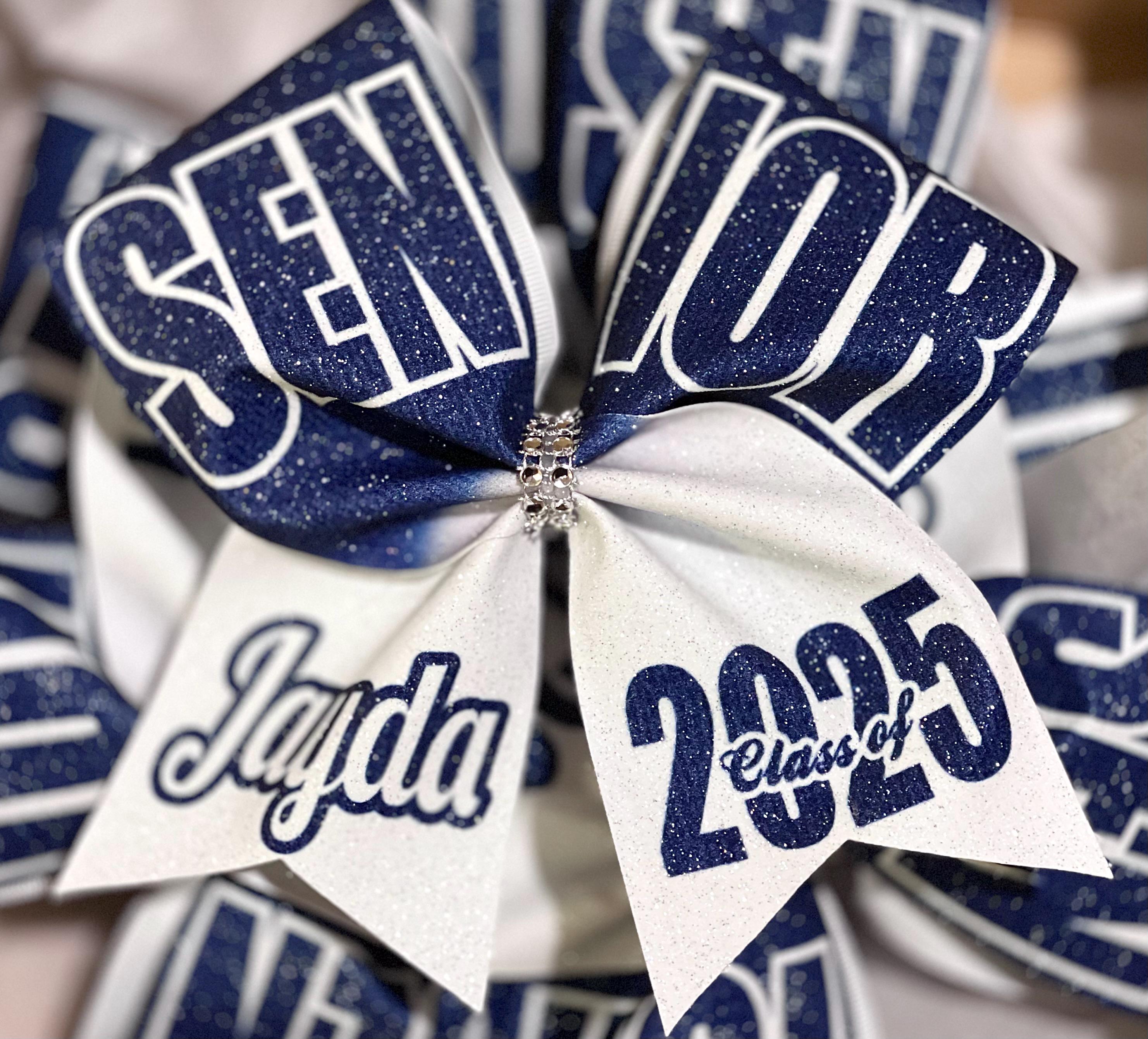 Nœud Cheveux Pailletés Cheerleading - Taille Large - Fait Main - Personnalisation Nom Possible