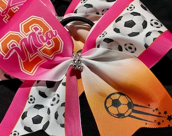 Custom Soccer Bow Personalized - you choose custom colors - TEAM DISCOUNTS