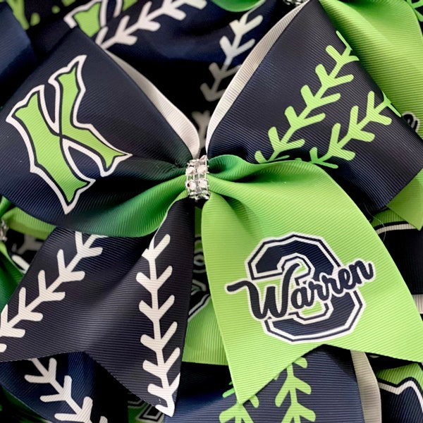 Custom Softball Bow Personalized - you choose custom colors