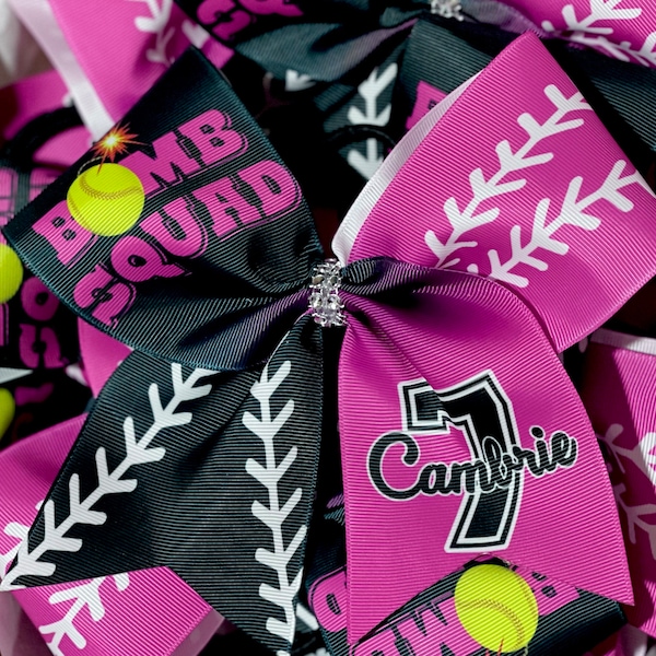 Custom Softball Bow Personalized - you choose custom colors