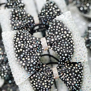 Ombre Rhinestone & Satin Tailless Cheer Bow - TEAM DISCOUNTS AVAILABLE - designed in your team colors