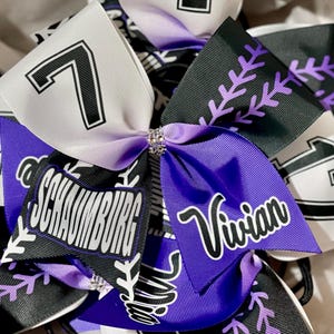 Custom Softball Bow Personalized - you choose custom colors - team discounts available