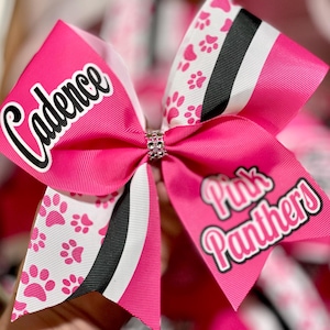 Custom Softball Paw Print Bow Personalized - you choose custom colors - TEAM DISCOUNTS