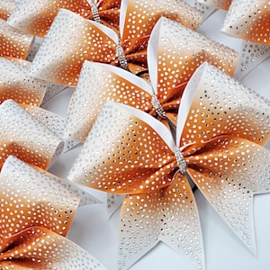 Ombre Satin & Rhinestone Cheer Bow - custom colors - Team Discounts Available