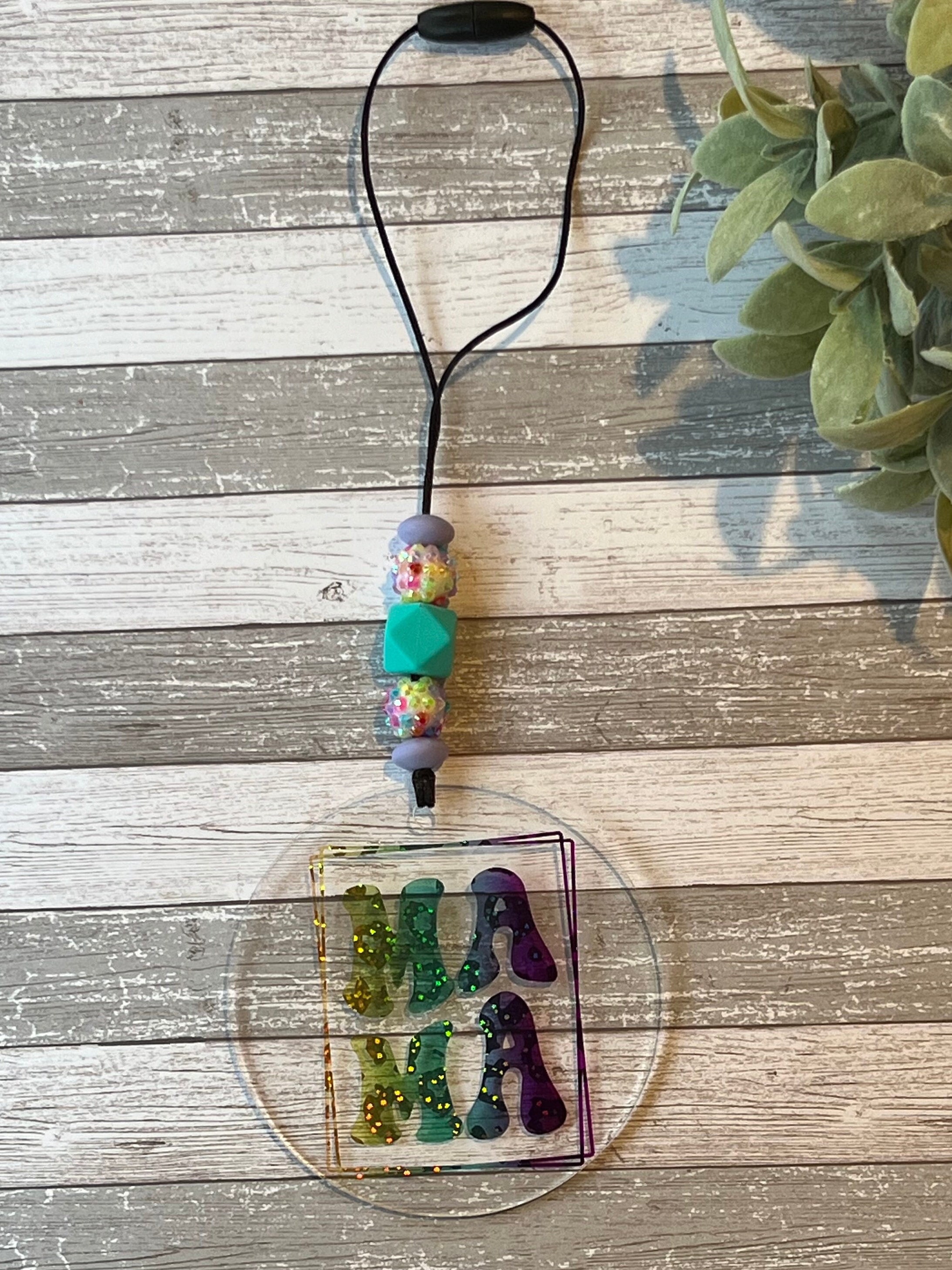 Mama Car Charm, Beaded Rear View Mirror Hanger With Tassel Etsy