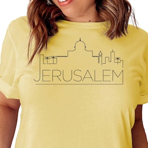 Jerusalem Skyline Shirt, Jerusalem Shirt, Jerusalem Souvenir, Jerusalem Gift, Mothers Day Gift, Gift for Traveler, Jerusalem Lover Tee, N212