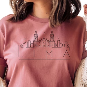 Lima Cityline Shirt, Custom Crewneck Shirt for Peru Lover, Lima Souvenir Gift, Republic of Peru, Mothers Day Gift, Traveler Gift, N209