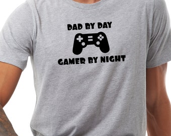 Dad By Day Gamer By Night Shirt, Fathers Day Gift, Dad Birthday Gift, Cute Dad Shirt, Cool Dad Shirt, Custom Crewneck Shirt, N1279