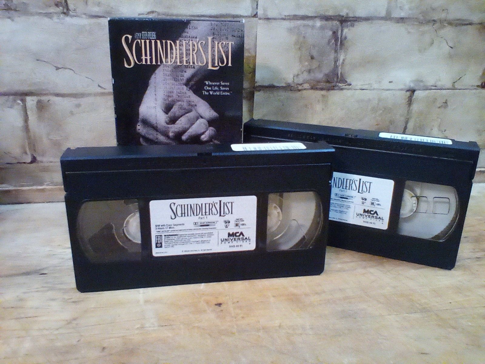 Schindler's List Vintage VHS Set, 1993 Academy Award Winner Best Picture, Great Condition Double