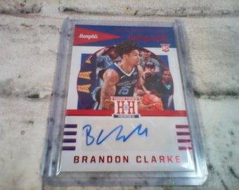 Brandon Clarke 2019-20 Panini Chronicles Hometown Heroes Rookie handtekeningen rood niet genummerd, onbewerkt bijna nieuw