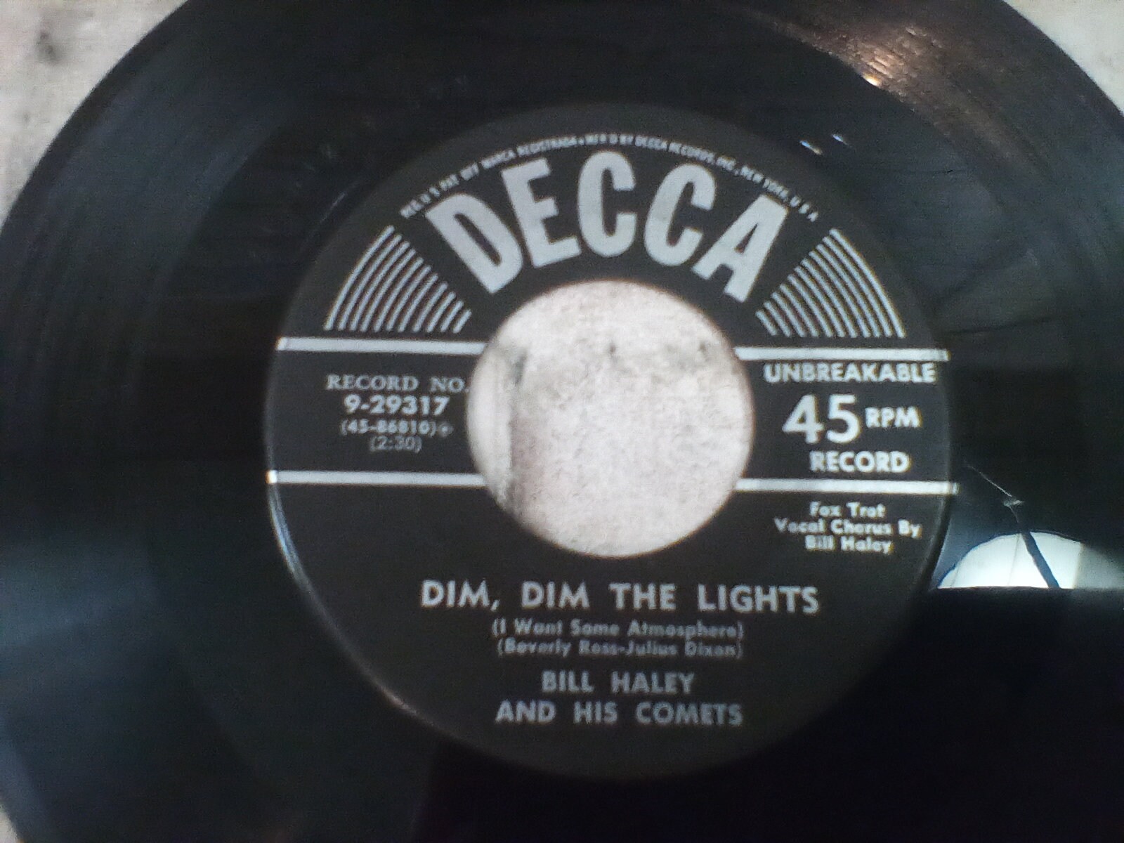 Bill Haley And His Comets Discography Bill Haley and His Comets 45 Record, Dim, Dim the Lights/happy Baby