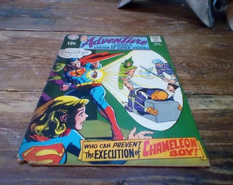 Cómics de aventuras para lectores con Superboy y la Legión de Superhéroes #376, enero de 1969, mal estado.