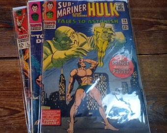 Tales to Astonish, Silver Age Comic Bundle, Submariner and the Incredible Hulk, #78 April 1966, #80 June 1966, #92 June 1967 All G Cond