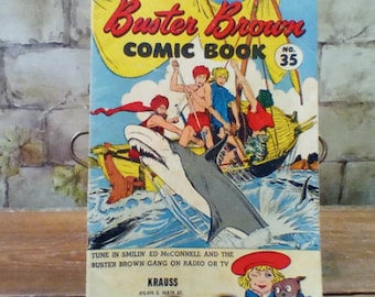 Vintage Golden Age Comic Book, Buster Brown #35 Brown Shoe Company 1954 VG-Fine Condition