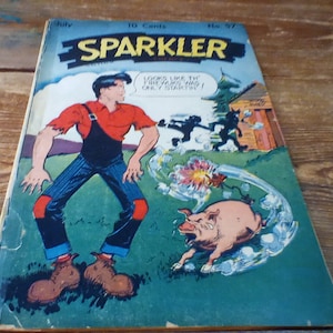 Sparkler Comics Comic Book #57 Tom 6 #9, lipiec 1946 Oryginalnie 10 Centów, Złoty Wiek, Dobry Stan, Egzemplarz Czytelniczy