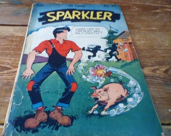 Sparkler Comics Comic-Buch Nr. 57 Band 6 Nr. 9, Juli 1946, ursprünglich 10 Cent, Goldenes Zeitalter, guter Zustand, Leserexemplar