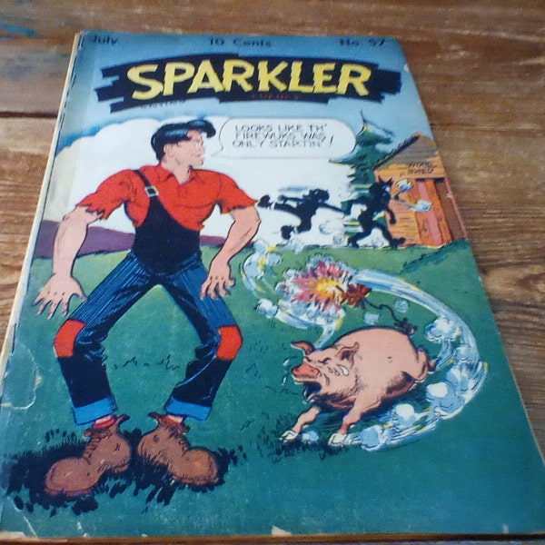 Sparkler Comics Comic Book #57 Volume 6 #9, July 1946 Originally 10 Cents, Golden Age, Good Condition, Readers Copy