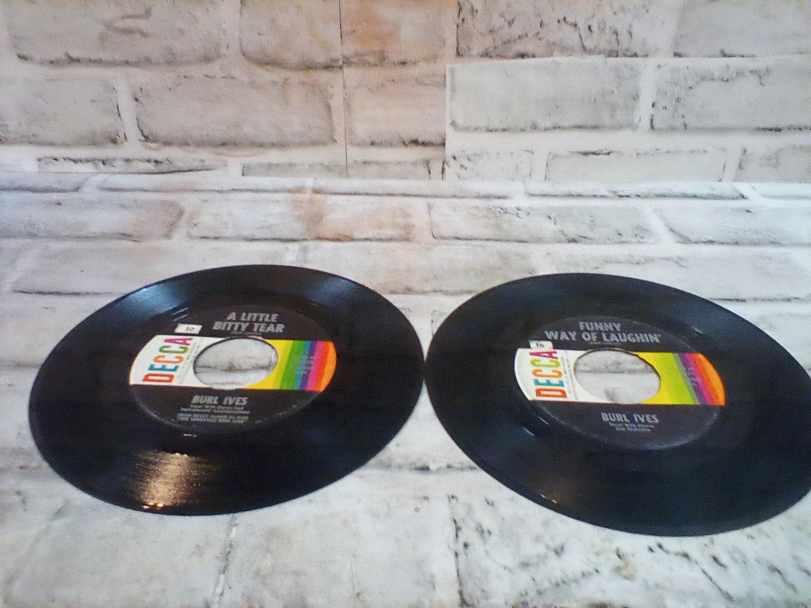 Burl Ives 45 Single Bundle of Two Records, A Little Bitty Tear