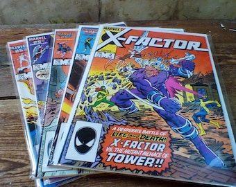 Pacote de quadrinhos X Factor, lote de 5, todos VF Cond, nº 2, março de 1986, nº 3, abril de 1986, nº 4, maio de 1986, nº 7, agosto de 1986, nº 8, setembro de 1986