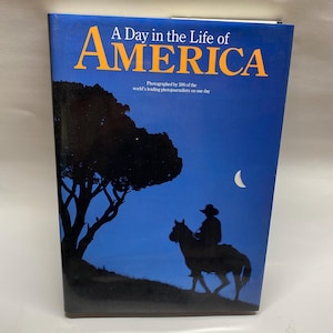 Vintage Coffee Table Book “A Day in the Life of America” MCM Decor Table Decor Photography Book 1986
