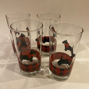 Scottie Dog Terrier Glasses Set of 4