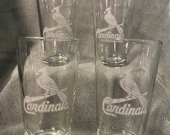 4 Pack Etched Pint Glasses