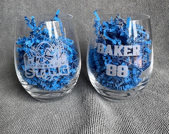 4 Pack Etched Stemless Wine Glasses