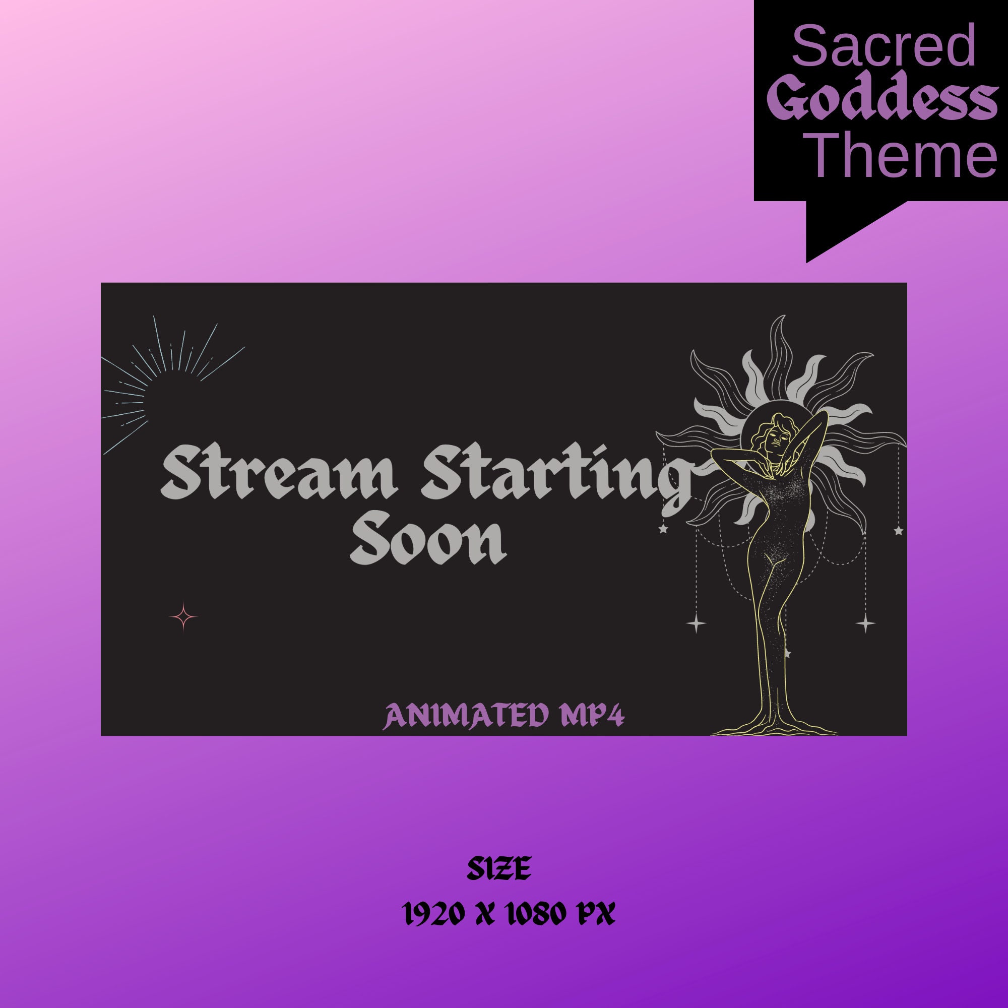 Animated Twitch Overlay Sacred Goddess Scene Streaming Bundle Be Right ...