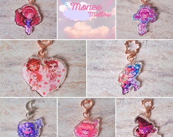 Charms Overwatch, Charms Overwatch2, Charms Dva, Acrylic Keychain Mercy, Acrylic Keychain Gamer, Gift Gamer, Dva, Mercy, Kiriko, Pink Mercy