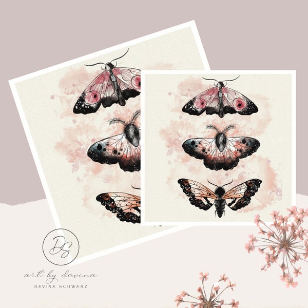 Kunstdruck | Moth | Art print | illustrierter Kunstdruck | illustrierter druck