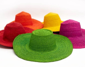 Straw Woven African colorful hats for personal use/gifts/ home decor