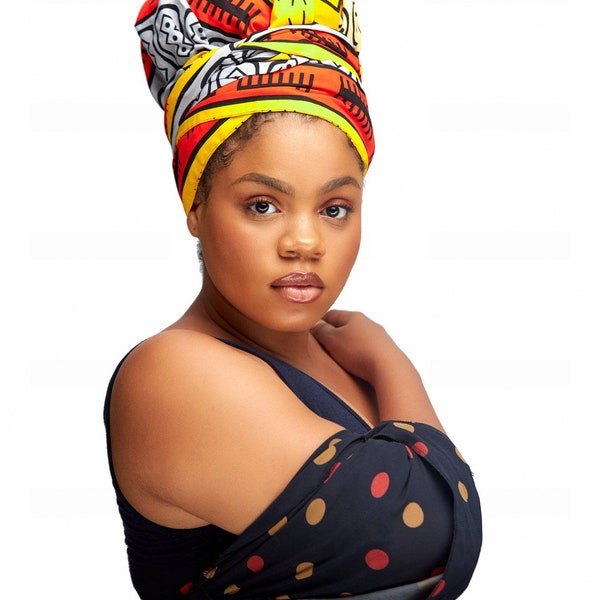Silk lined Ankara African Colorful Designed Print Hair Bonnet With Band for personal use/gifts/