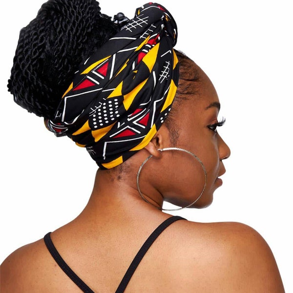 Ghana Batik Print Colorful Head wrap for personal use/gifts/
