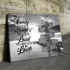 Personalisierte Muttertag Multi-Name Benutzerdefinierte Leinwand Wandkunst Personalisierte Leinwand Wandkunst Familienname Leinwand Zeichen personalisiertes Geschenk
