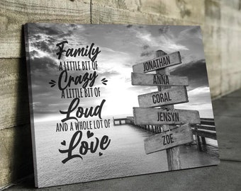 Personalized Mother's Day Multi-Name Custom Canvas Wall Art Personalized Canvas Wall Art Family Name Canvas Sign Personalized Gift