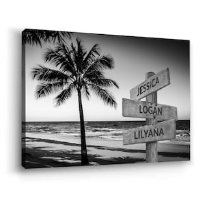 Personalized Mother&#39;s Day Ocean Beach Custom Canvas Wall Art Personalized Canvas Wall Art Family Name Canvas Sign Personalized Gift