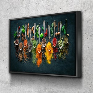 Herbs Spices Kitchen Canvas Wall Art | Kitchen Canvas Wall Art | Kitchen Prints | Kitchen Artwork Spices Kitchen Decor