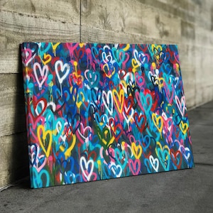 Banksy Love Hearts Graffiti Canvas | Banksy Prints | Banksy Canvas Art | Banksy Prints for Sale | Graffiti Canvas Art