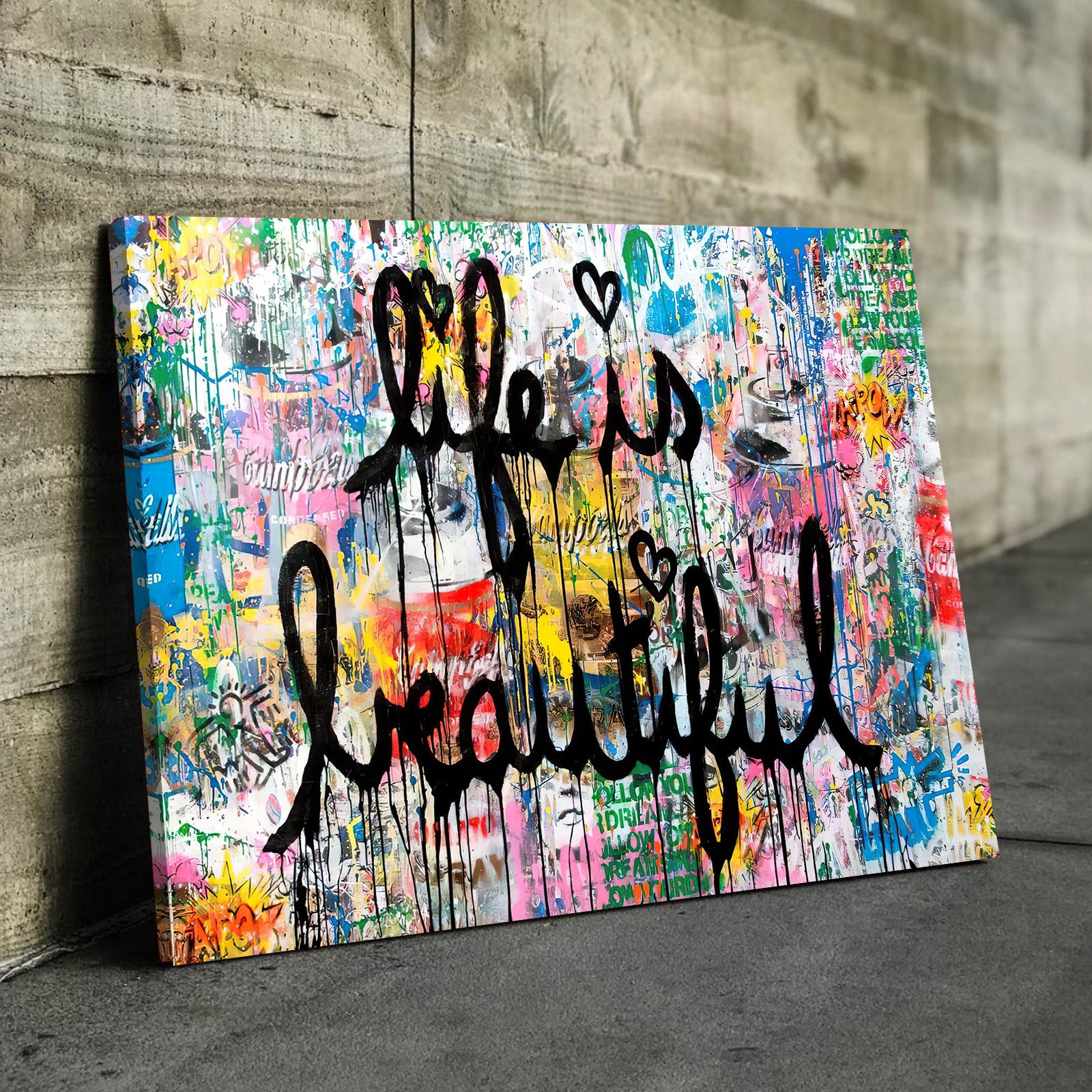 BANKSY LIFE is BEAUTIFUL Wall Art Banksy Canvas Wall Art