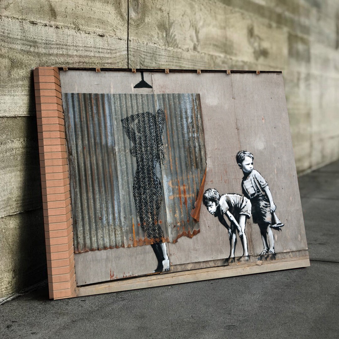 Banksy Prints Banksy Canvas Art Banksy Prints for Sale Graffiti Canvas Art Banksy Shower Peeping